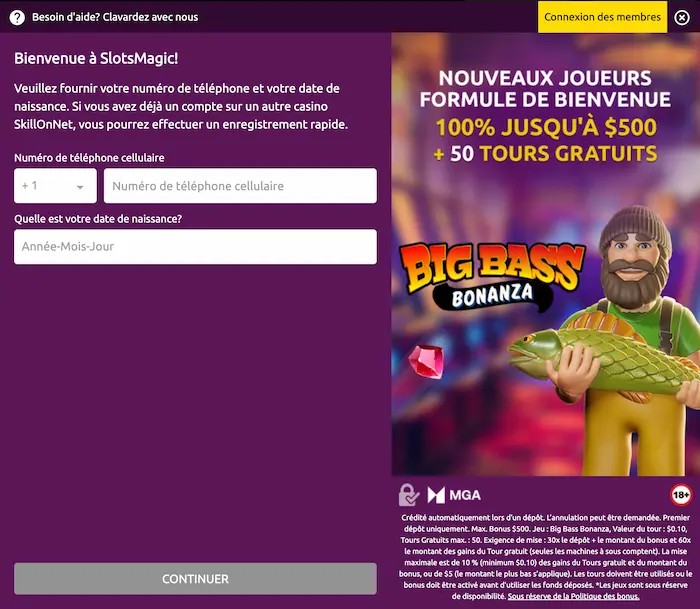 SlotsMagic Casino CA reg